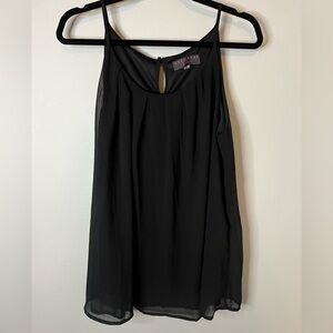 Black Sleeveless Chiffon Tank Top